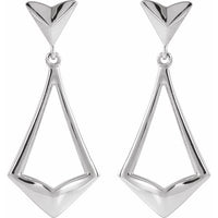 Sterling Silver Geometric Dangle Earrings with Backs 2