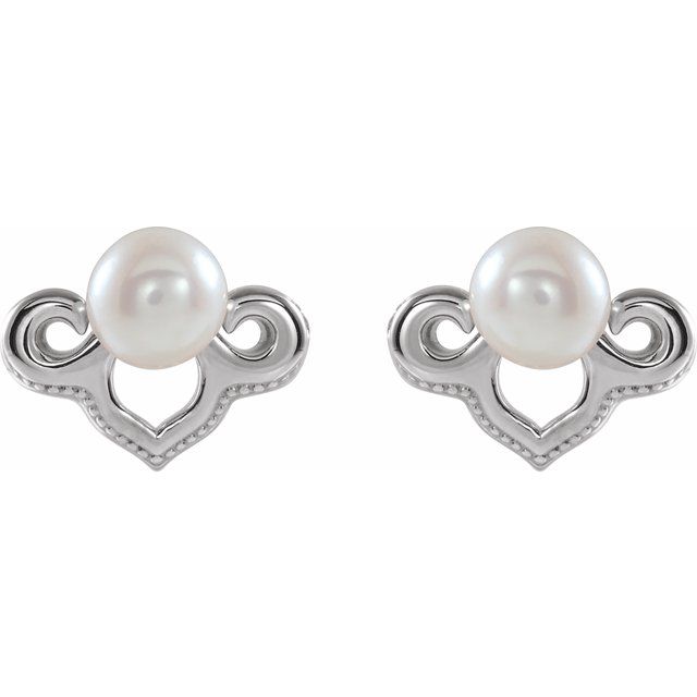 Sterling Silver Freshwater Cultured Pearl Earrings 2