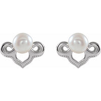 Sterling Silver Freshwater Cultured Pearl Earrings 2