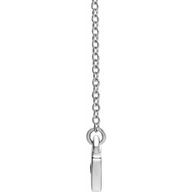 14K White Lab-Created Blue Sapphire Heart 16" Necklace