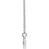 14K White Lab-Created Blue Sapphire Heart 16" Necklace