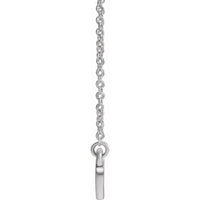 14K White Lab-Created Emerald Heart 16" Necklace