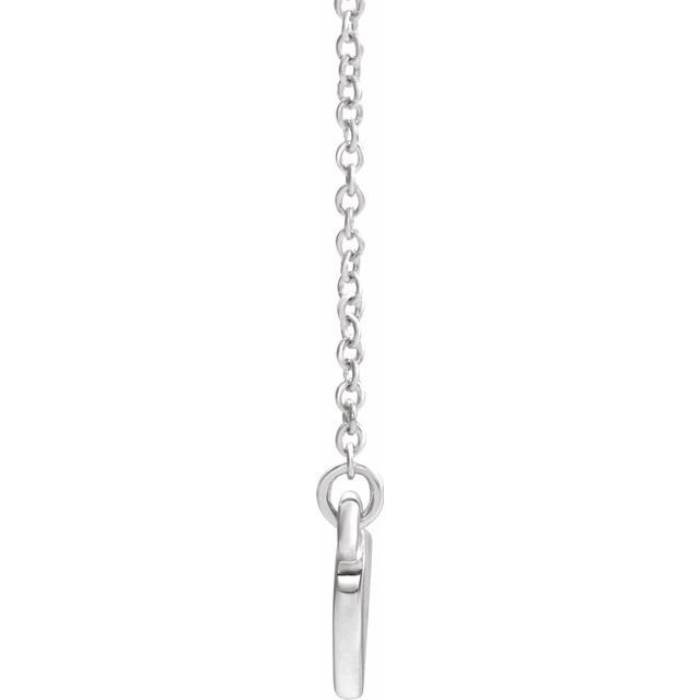 14K White Aquamarine Heart 16" Necklace 2