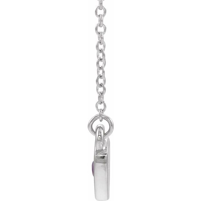 14K White Amethyst Heart 16" Necklace 2