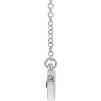 14K White Amethyst Heart 16" Necklace 2