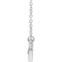 14K White Lab-Created Alexandrite Heart 16" Necklace