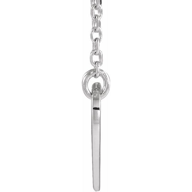 Sterling Silver Pierced Cross Heart 16-18" Necklace 2