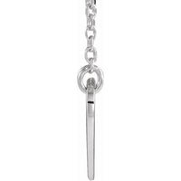 Sterling Silver Pierced Cross Heart 16-18" Necklace 2