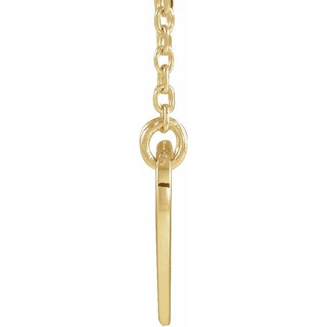 14K Yellow Pierced Cross Heart 16-18" Necklace 2