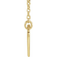 14K Yellow Pierced Cross Heart 16-18" Necklace 2