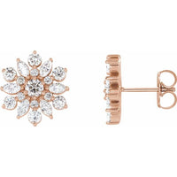 14K Rose 1 CTW Diamond Earrings 1