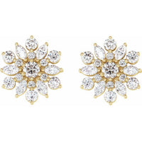 14K Yellow 1 CTW Diamond Earrings 2