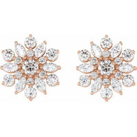 14K Rose 1 CTW Diamond Earrings 2