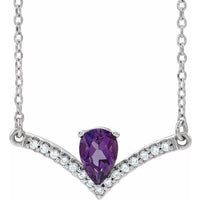 14K White Amethyst & .06 CTW Diamond 16" Necklace 1