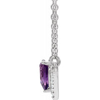14K White Amethyst & .06 CTW Diamond 16" Necklace 2