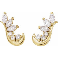 14K Yellow 1/4 CTW Diamond Earring Climbers 2