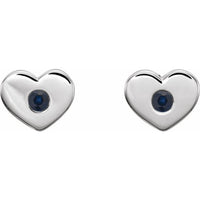 Sterling Silver Blue Sapphire Heart Earrings 2