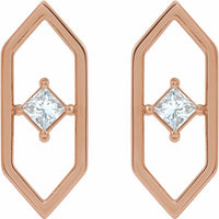 14K Rose 1/3 CTW Diamond Geometric Earrings 2