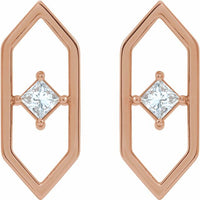 14K Rose 1/3 CTW Diamond Geometric Earrings 2