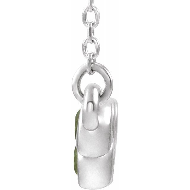 14K White Peridot Bezel-Set Bar 16-18" Necklace 2