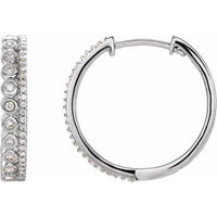 14K White 1/3 CTW Diamond Geometric Hoop Earrings 1