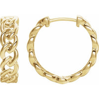 14K Yellow Gold 19.6 mm Chain Link Hoop Earrings