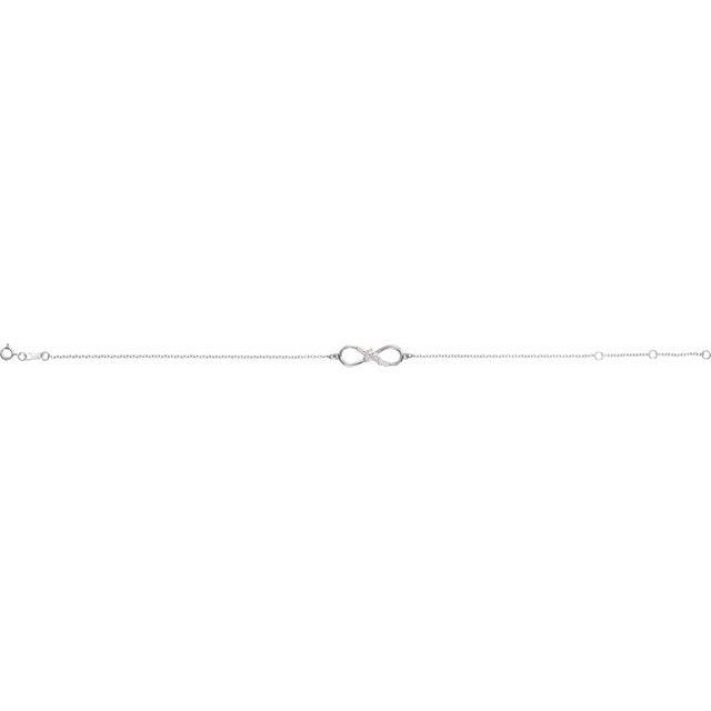 14K White 1/8 CTW Diamond Infinity 6 1/2-7 1/2" Bracelet 2