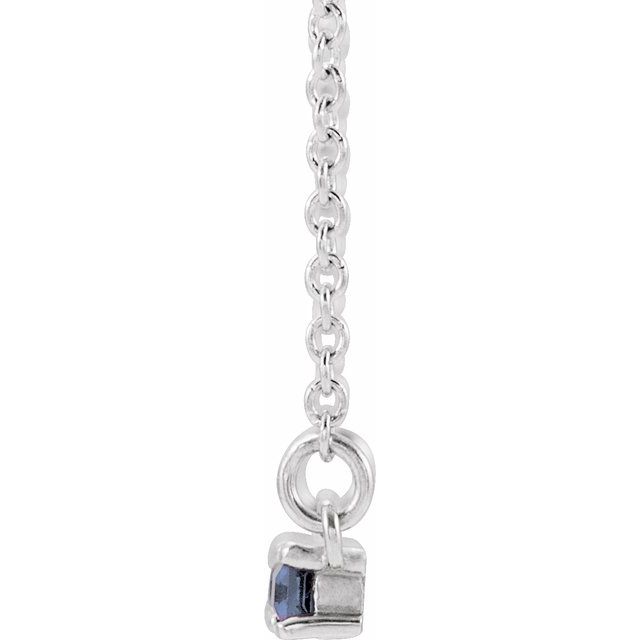 14K White Tanzanite & 1/5 CTW Diamond Bar 16-18" Necklace 2