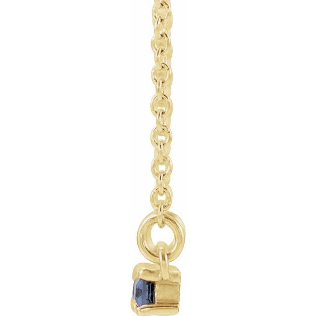 14K Yellow Tanzanite & 1/5 CTW Diamond Bar 16-18" Necklace 2