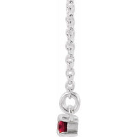 14K White Garnet & 1/5 CTW Diamond Bar 16-18" Necklace 2