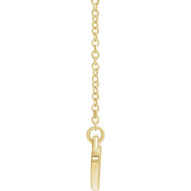 14K Yellow Aquamarine Heart 16" Necklace 2