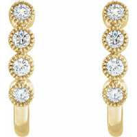 14K Yellow 1/4 CTW Diamond J-Hoop Earrings 2