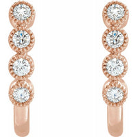 14K Rose 1/4 CTW Diamond J-Hoop Earrings 2