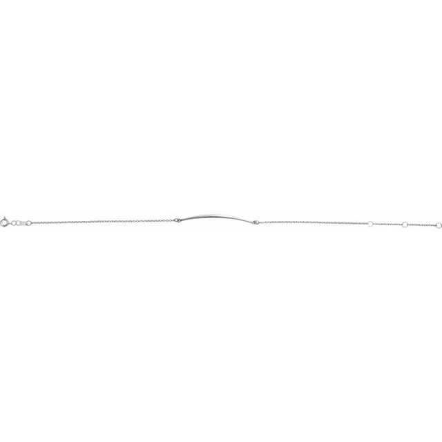14K White Curved Bar 6 1/2-7 1/2" Bracelet 2