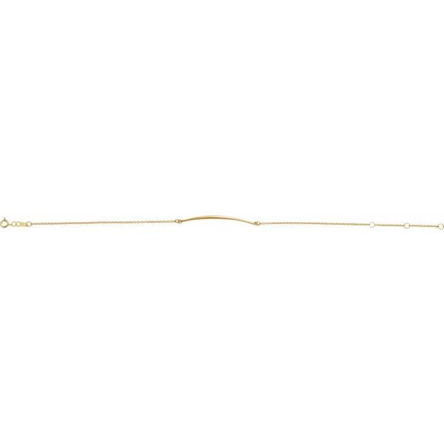 14K Yellow Curved Bar 6 1/2-7 1/2" Bracelet 2