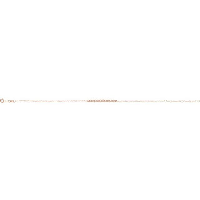 14K Rose 1/8 CTW Diamond Bar 6 1/2-7 1/2" Bracelet 2