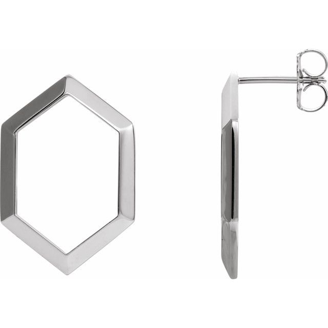 Sterling Silver Geometric Drop Earrings 1