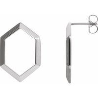 Sterling Silver Geometric Drop Earrings 1