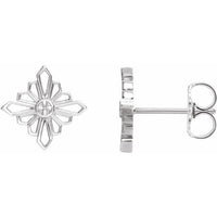 Sterling Silver Geometric Earrings with Backs 1
