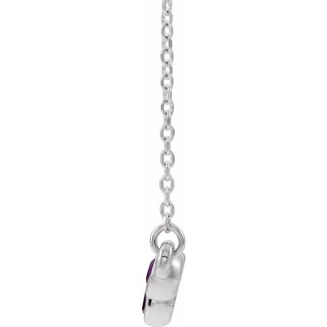 Sterling Silver Amethyst Bezel-Set Bar 16-18" Necklace 2