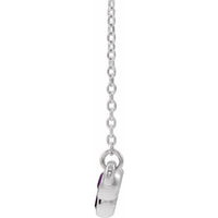 Sterling Silver Amethyst Bezel-Set Bar 16-18" Necklace 2