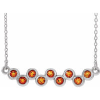 14K White Citrine Bezel-Set Bar 16-18" Necklace 1