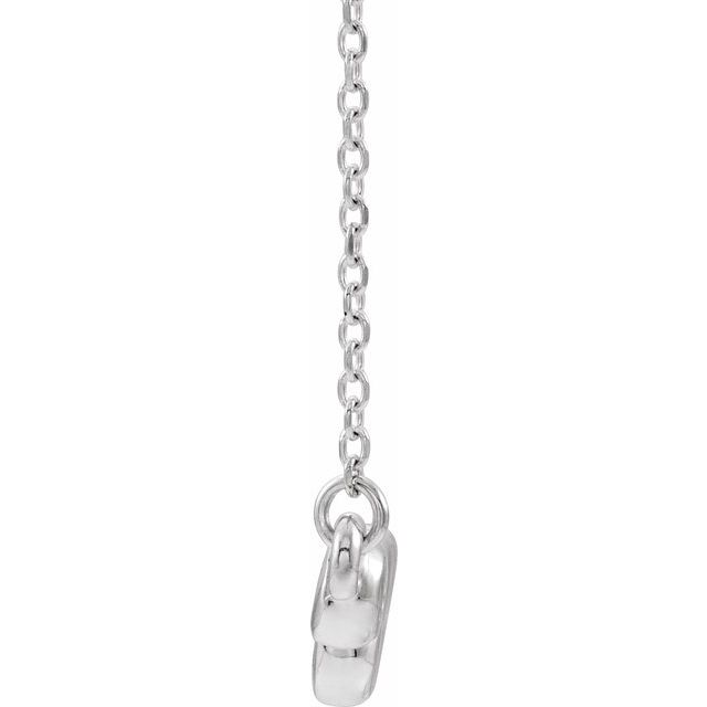 14K White Aquamarine Bezel-Set Bar 16-18" Necklace 2