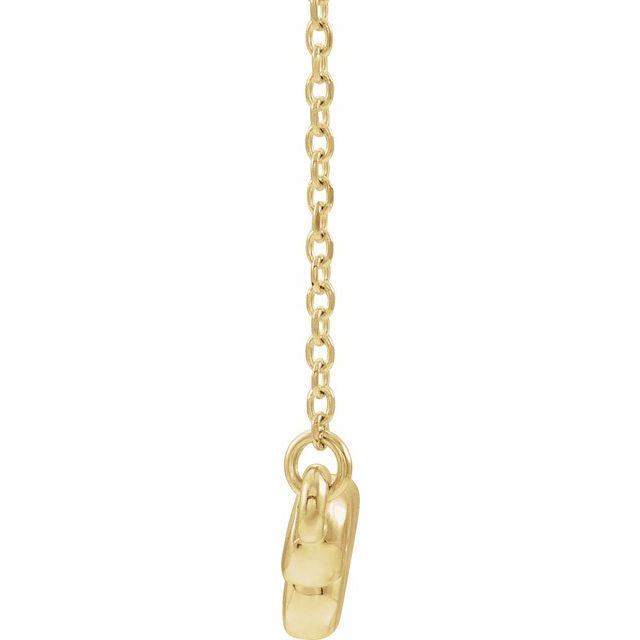 14K Yellow Aquamarine Bezel-Set Bar 16-18" Necklace 2