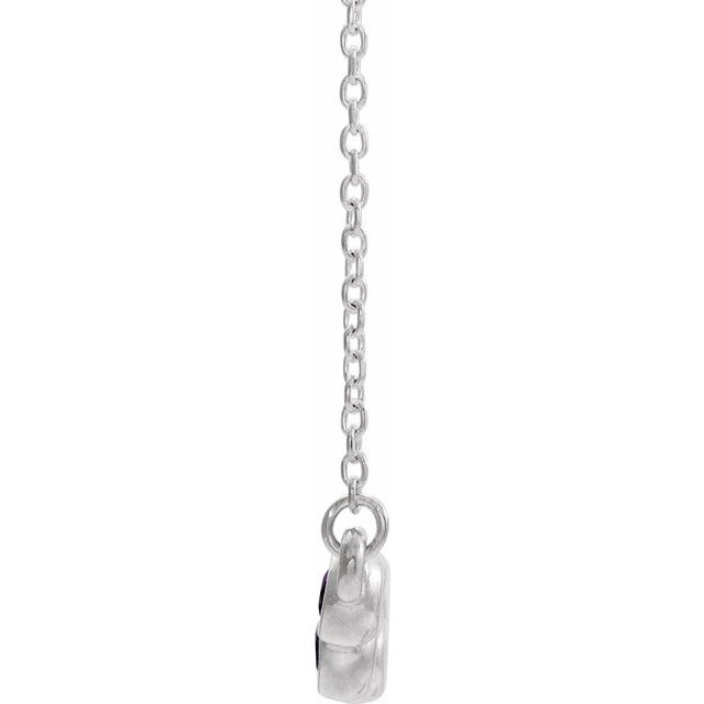 14K White Alexandrite Bezel-Set Bar 16-18" Necklace 2