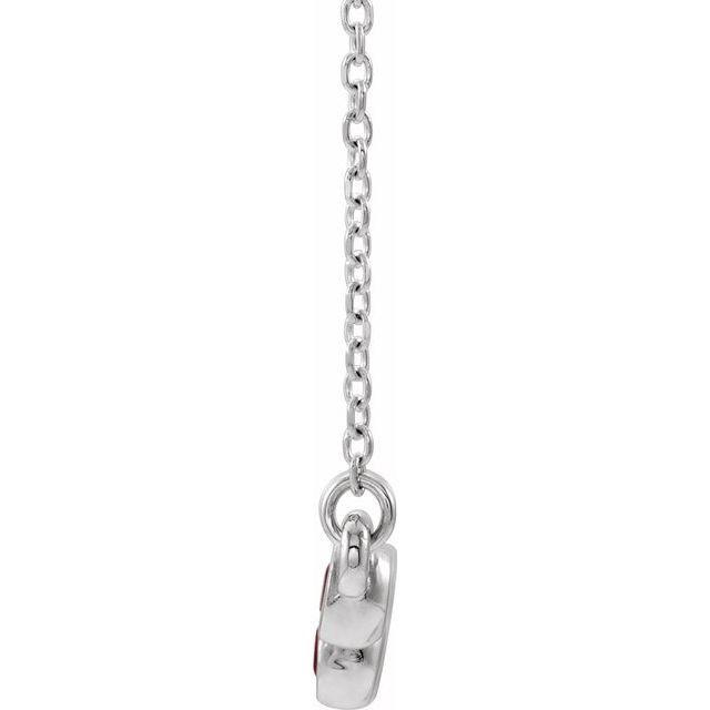 14K White Ruby Bezel-Set Bar 16-18" Necklace 2