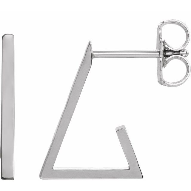Sterling Silver Triangle Hoop Earrings 1