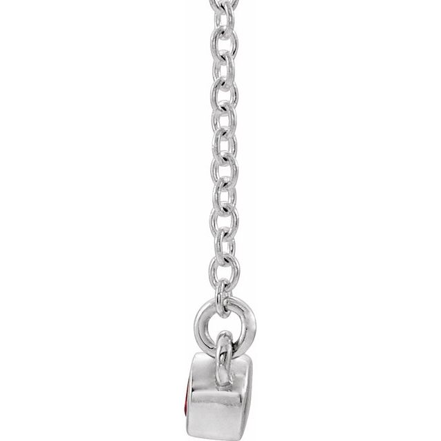14K White Citrine Bezel-Set 16" Bar Necklace 2