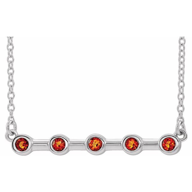 14K White Citrine Bezel-Set 16" Bar Necklace 1