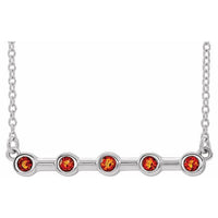 14K White Citrine Bezel-Set 16" Bar Necklace 1